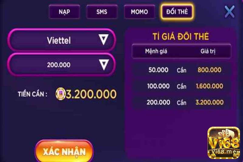 Cơ chế thanh toán tại vua bài online theo tỷ lệ 1:1