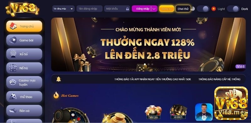 game bài đổi thưởng trực tuyến tại nhà cái Vi68