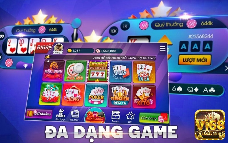 Vi68 cực kỳ đa dạng game bài đổi thưởng