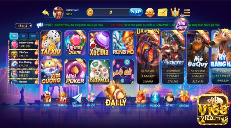 Kho game bài khủng tại Cenvip game bai doi thuong