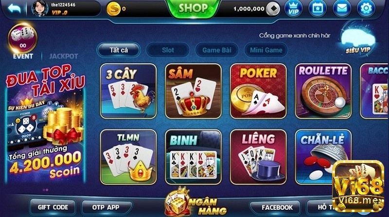 Trải nghiệm game bai online uy tín tại nhà cái Vi68