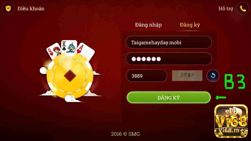 Đăng ký & đăng nhập game bài online