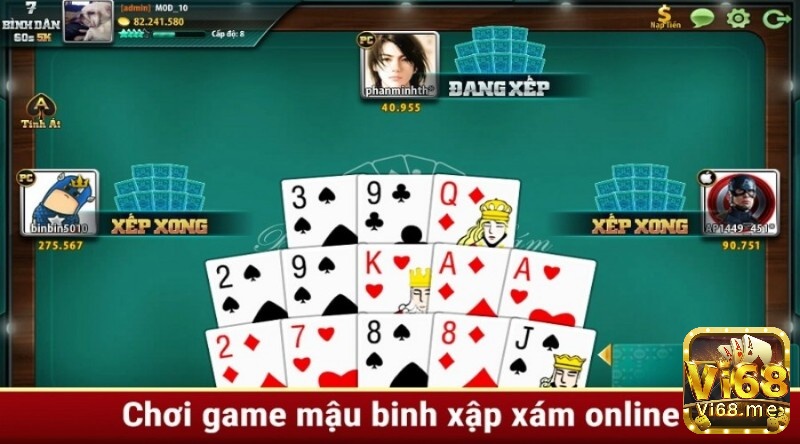 Liên kết quân bài trong game bai doi thuong tang xu Mậu Binh