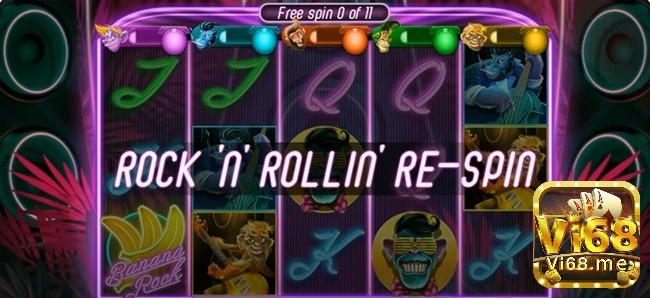 Rock 'N' Rollin Re-spin được kích hoạt khi có 2 chú khỉ đeo kính trở lên