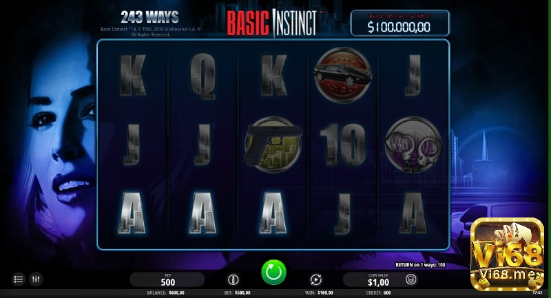 Tỷ lệ RTP Basic Instinct đạt 97.99%, một con số khá cao đối với dòng slot video