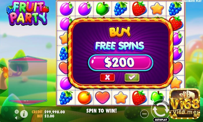 Có thể tiến hành buy free spin từ 200$