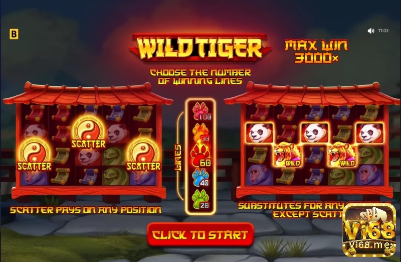 Đa dạng các tính năng khác nhau trong Game Slot Wild Wild Tiger cho người chơi