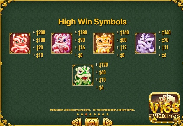 Các biểu tượng mặt nạ sư tử đem lại khoản thanh toán cao trong Game Slot 5 Lucky Lions